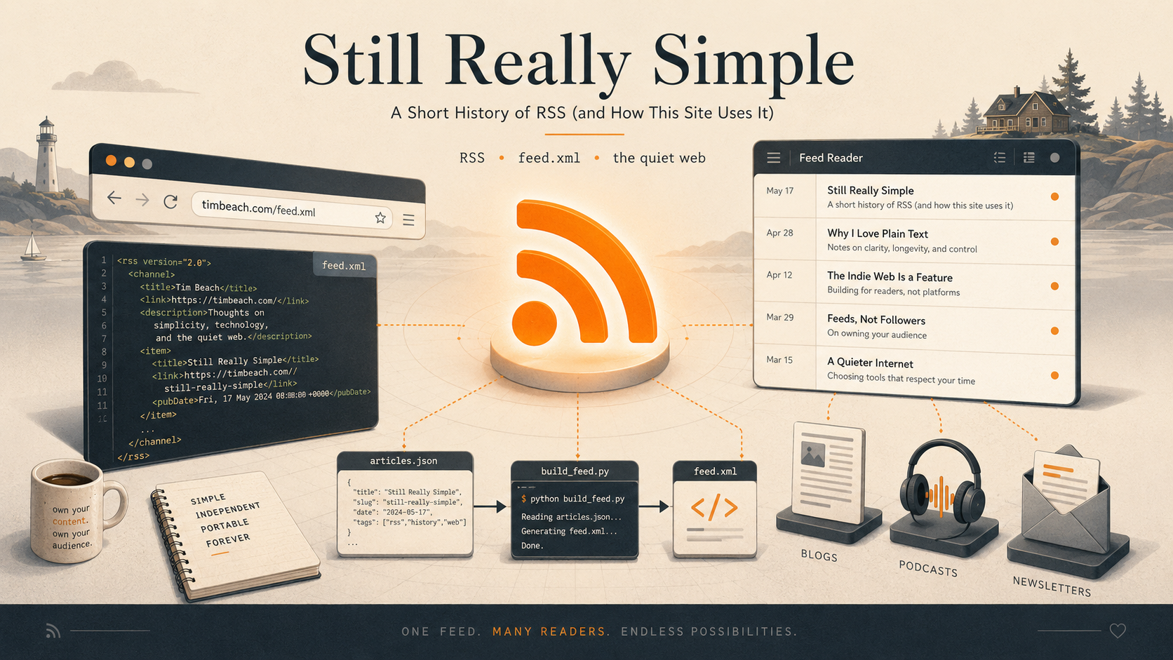 The orange RSS feed icon — the quiet symbol of web syndication